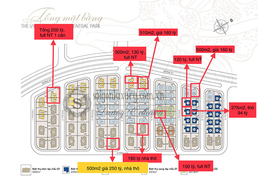 Bảng giá bán biệt thự Vinhomes Central Park - Tân Cảng mới nhất