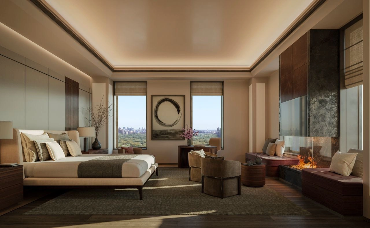 Other notable features of the apartment include a private elevator lobby, four bedrooms and five bathrooms, and two fireplaces. Photo: Douglas Elliman.