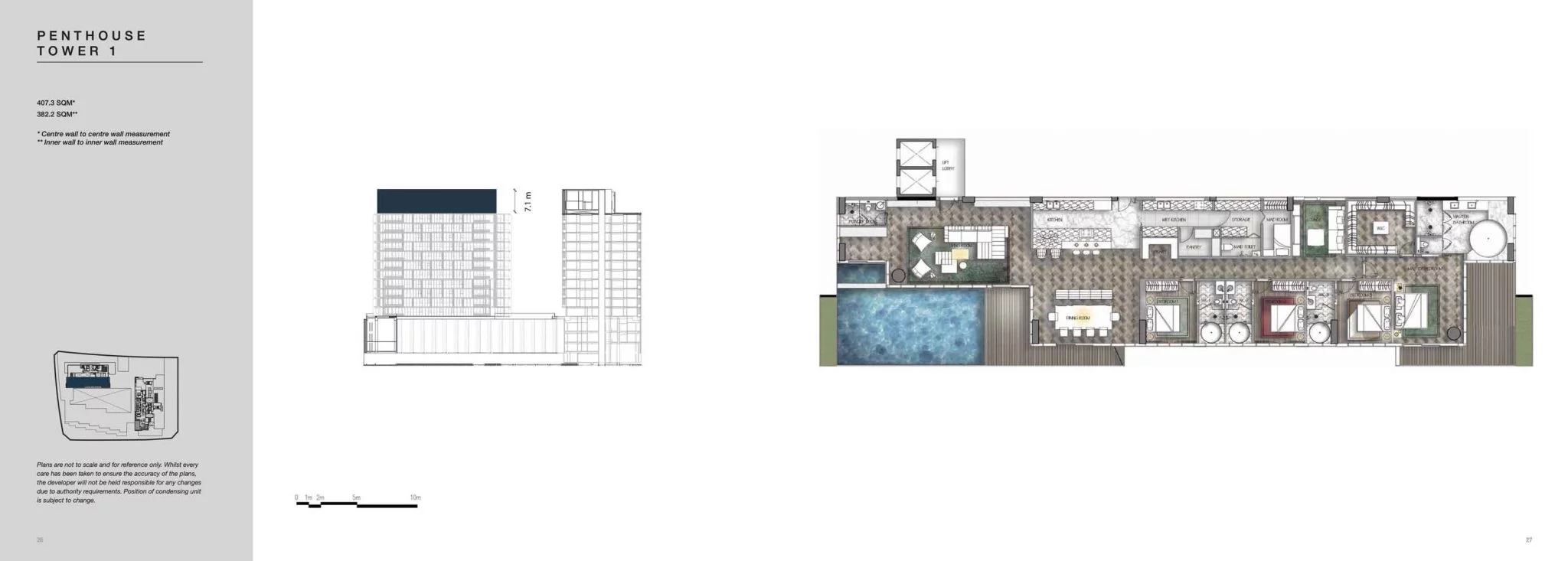 Mặt bằng thiết kế Penthouse Empire City - Toà Cove Residneces