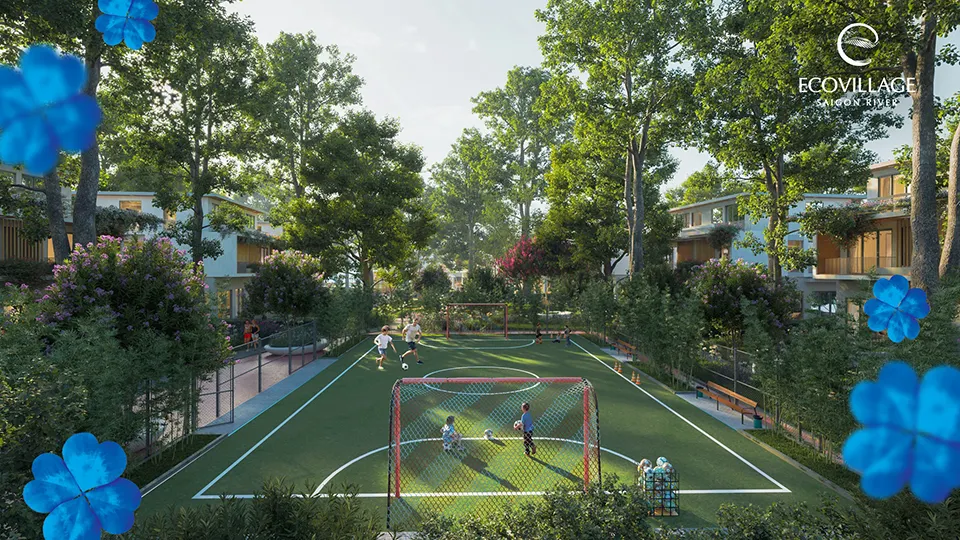 Children can enjoy playing at sports courts