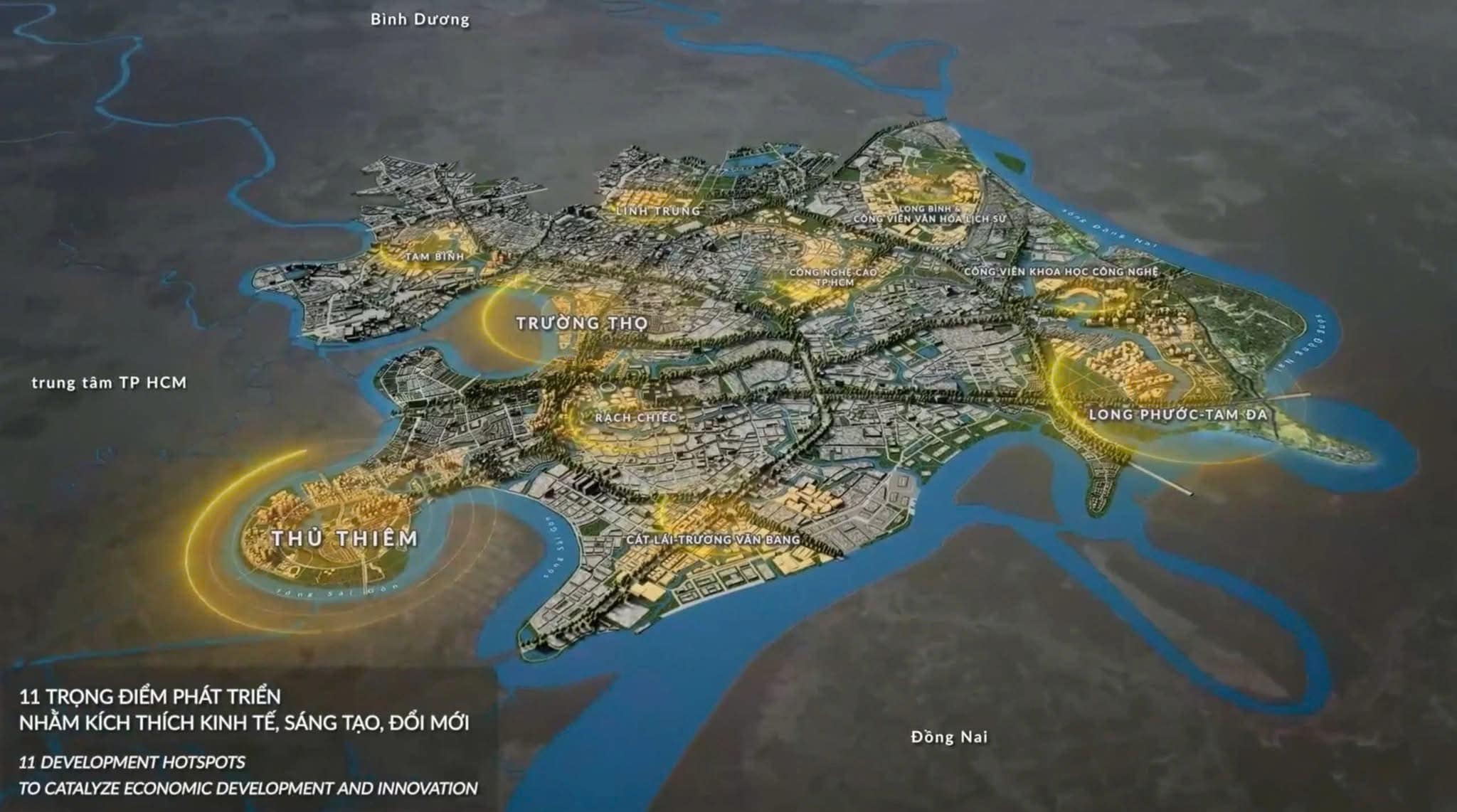 The strategic location of Thu Thiem urban area has similarities with Pudong.