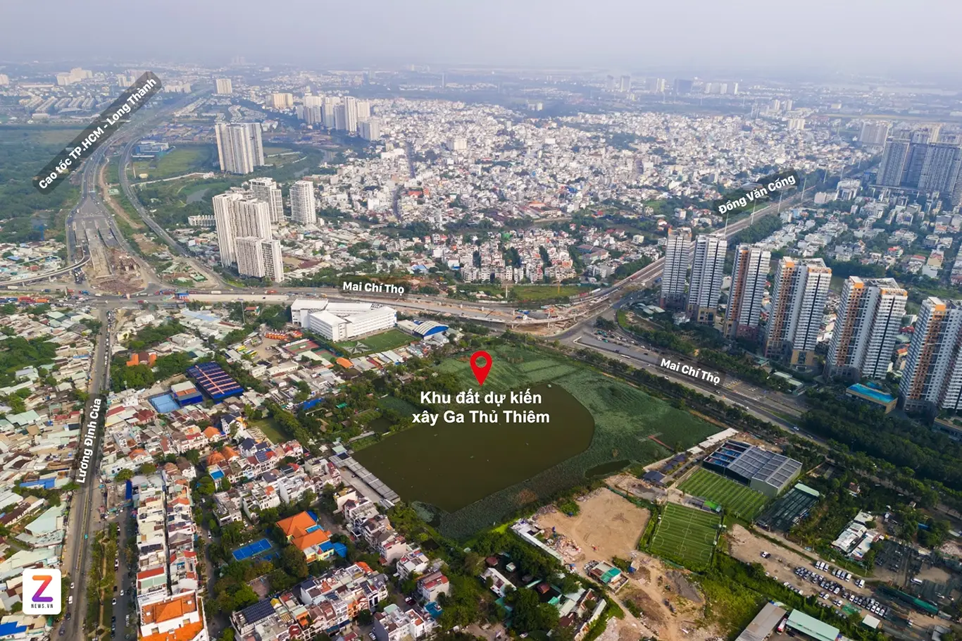 Thu Thiem Station is the terminus of Metro Line 2A. The station directly serves the future financial, commercial, and service center, enhancing rapid connectivity between the two banks of the Saigon River.