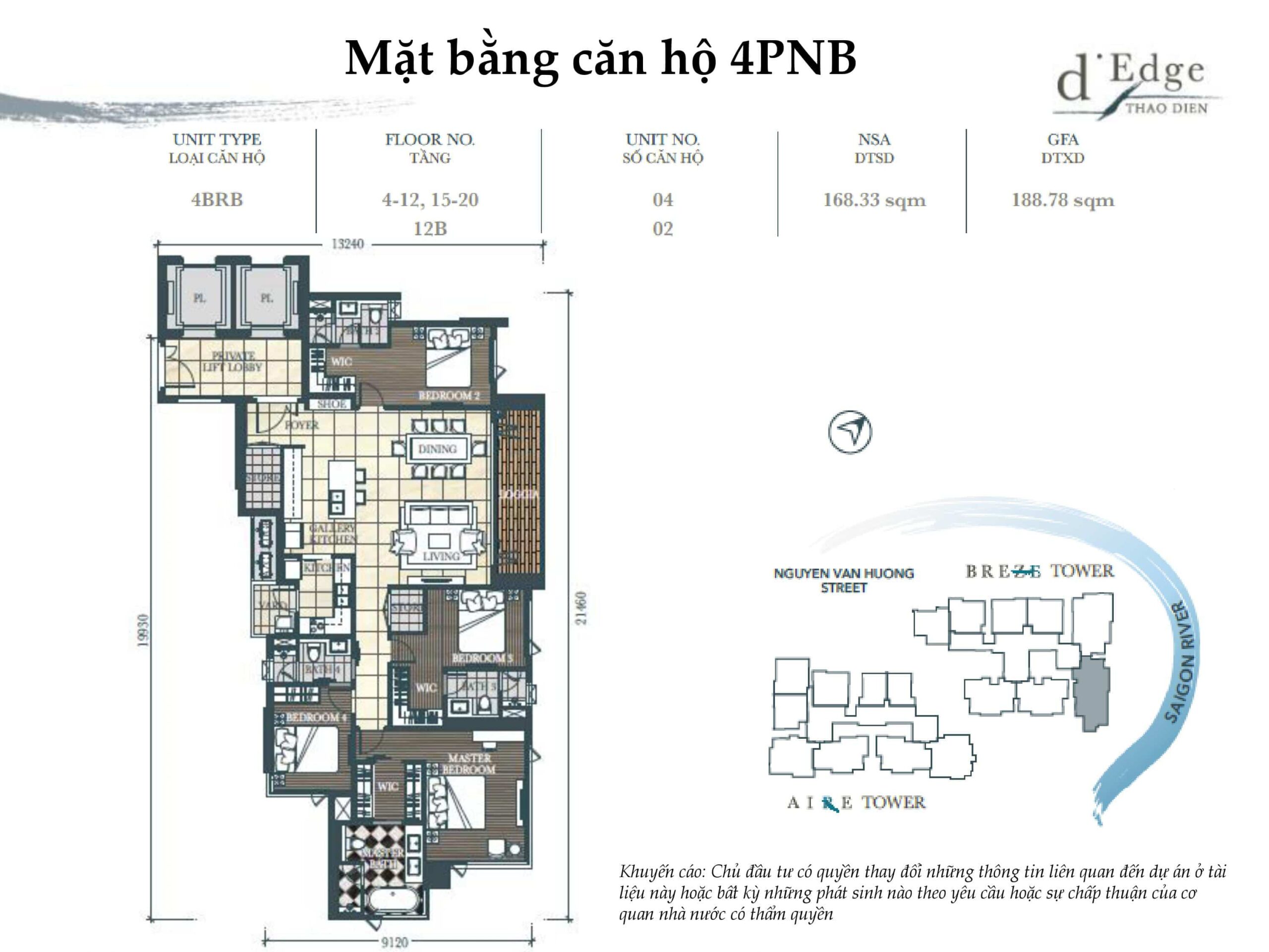 Thiết kế căn hộ 4PN tại D'Edge Thảo Điền