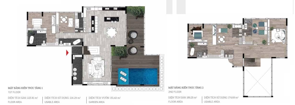 MẶt bằng căn hộ penthouse cho thuê