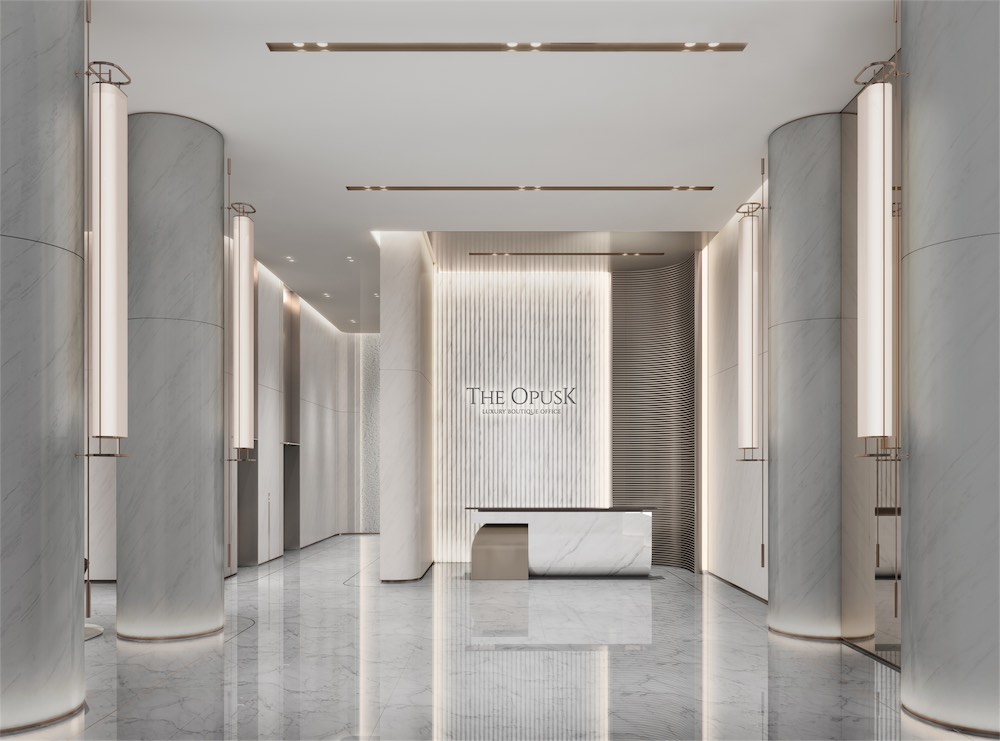 Perspective of the lobby at Luxury Boutique Office - The Opusk Residence
