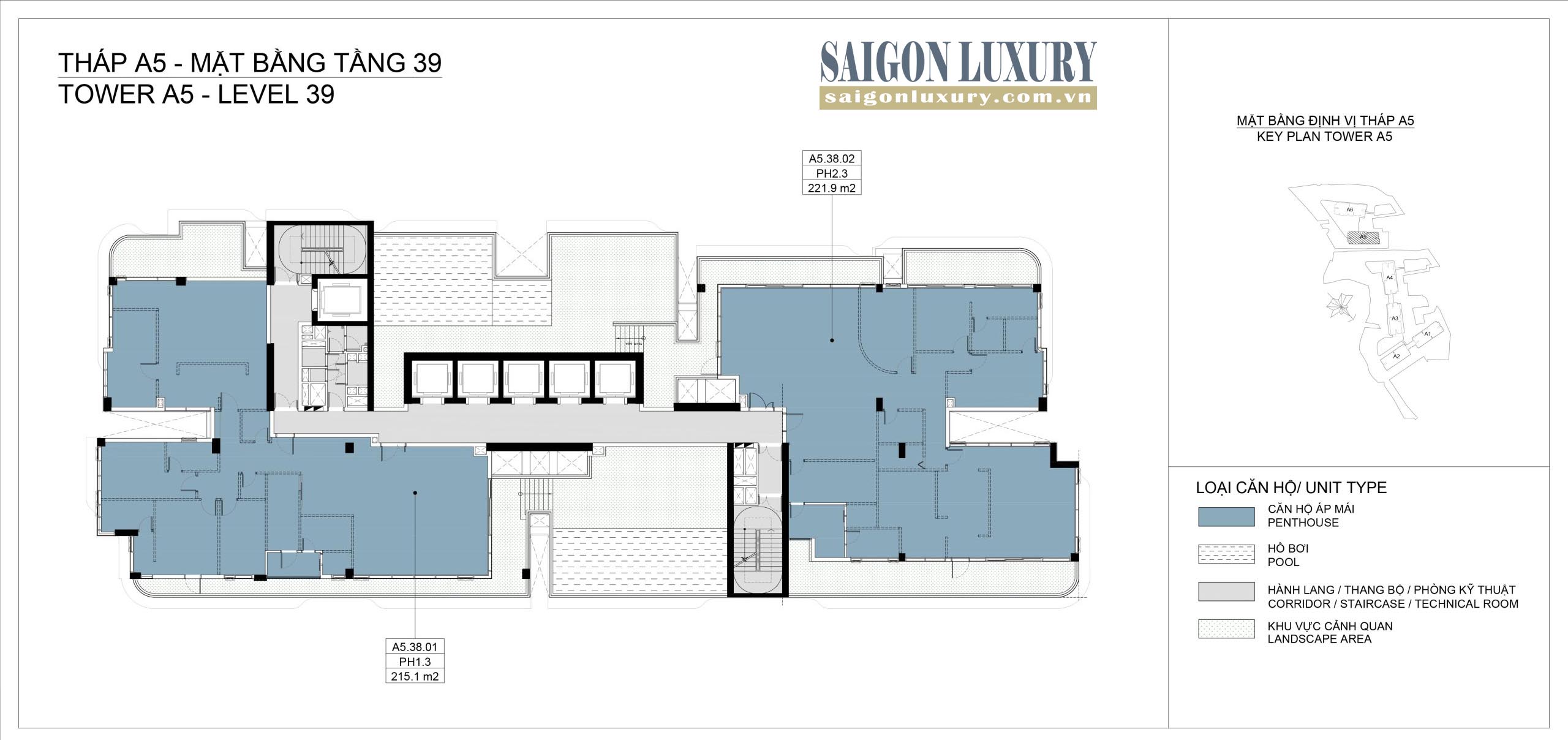 Mặt bằng Penthouse Eaton Park Mai Chí Thọ