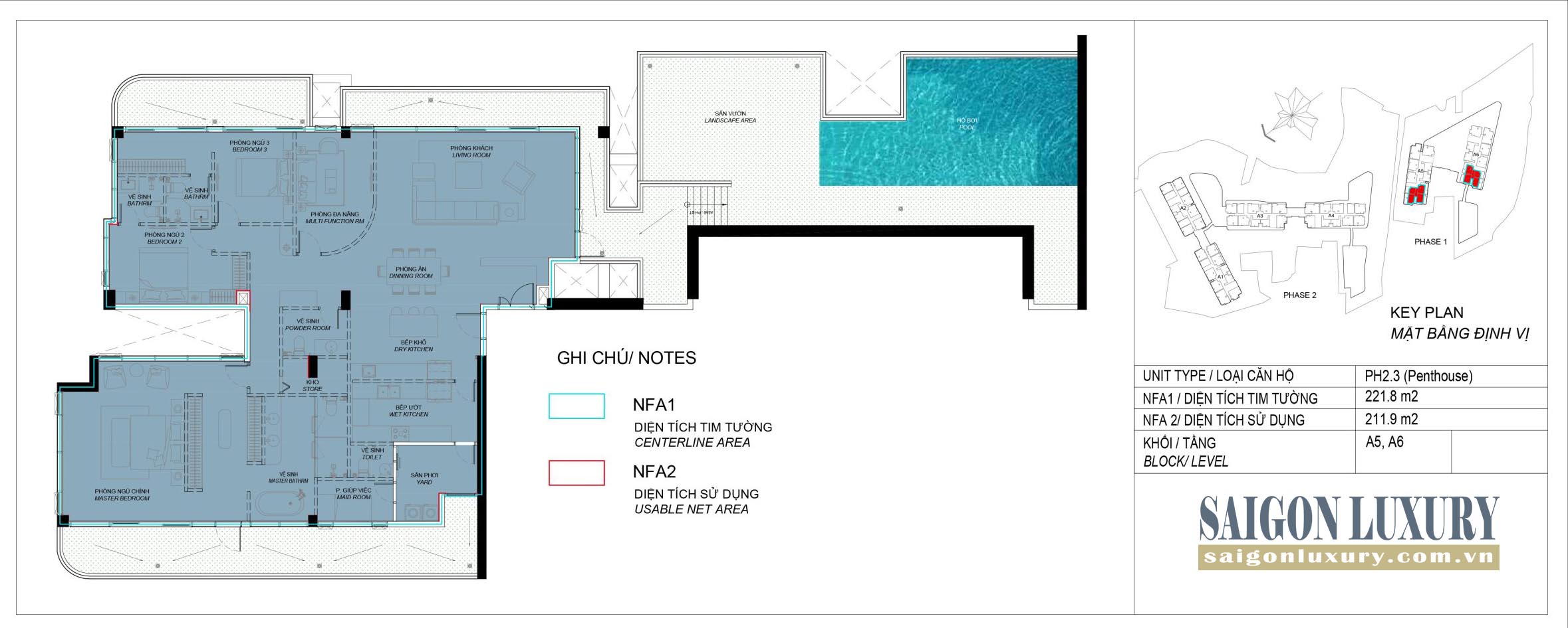 Mặt bằng Penthouse Eaton Park Mai Chí Thọ