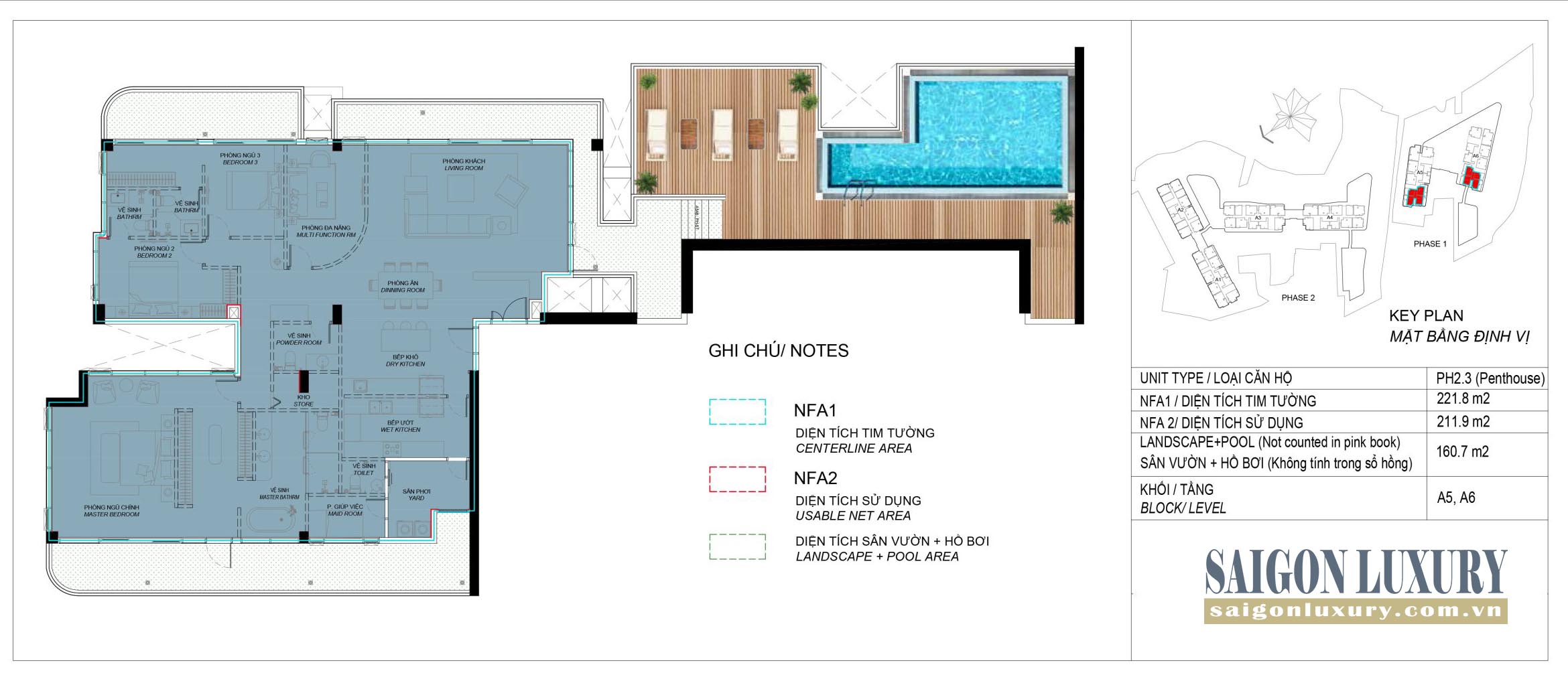 Mặt bằng Penthouse Eaton Park Mai Chí Thọ