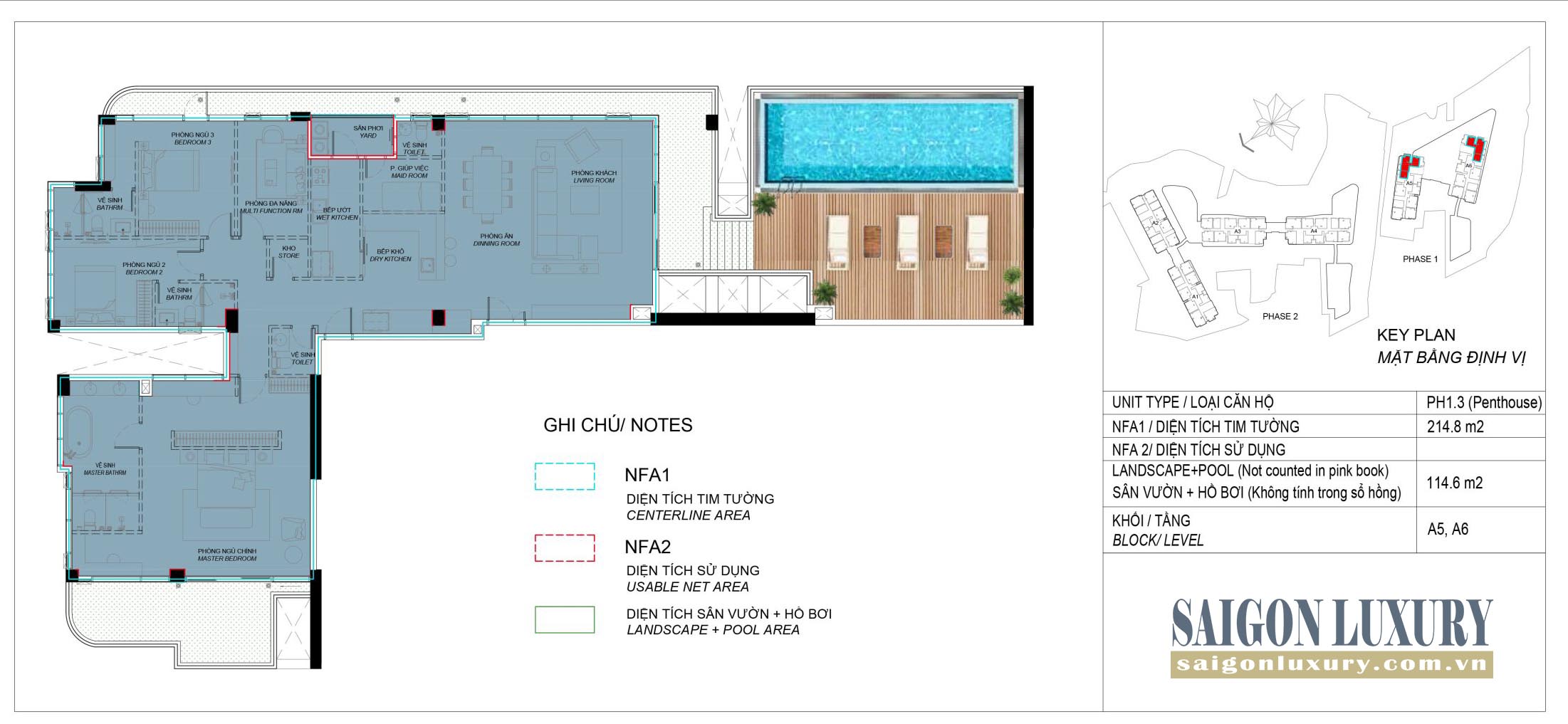 Mặt bằng Penthouse Eaton Park Mai Chí Thọ