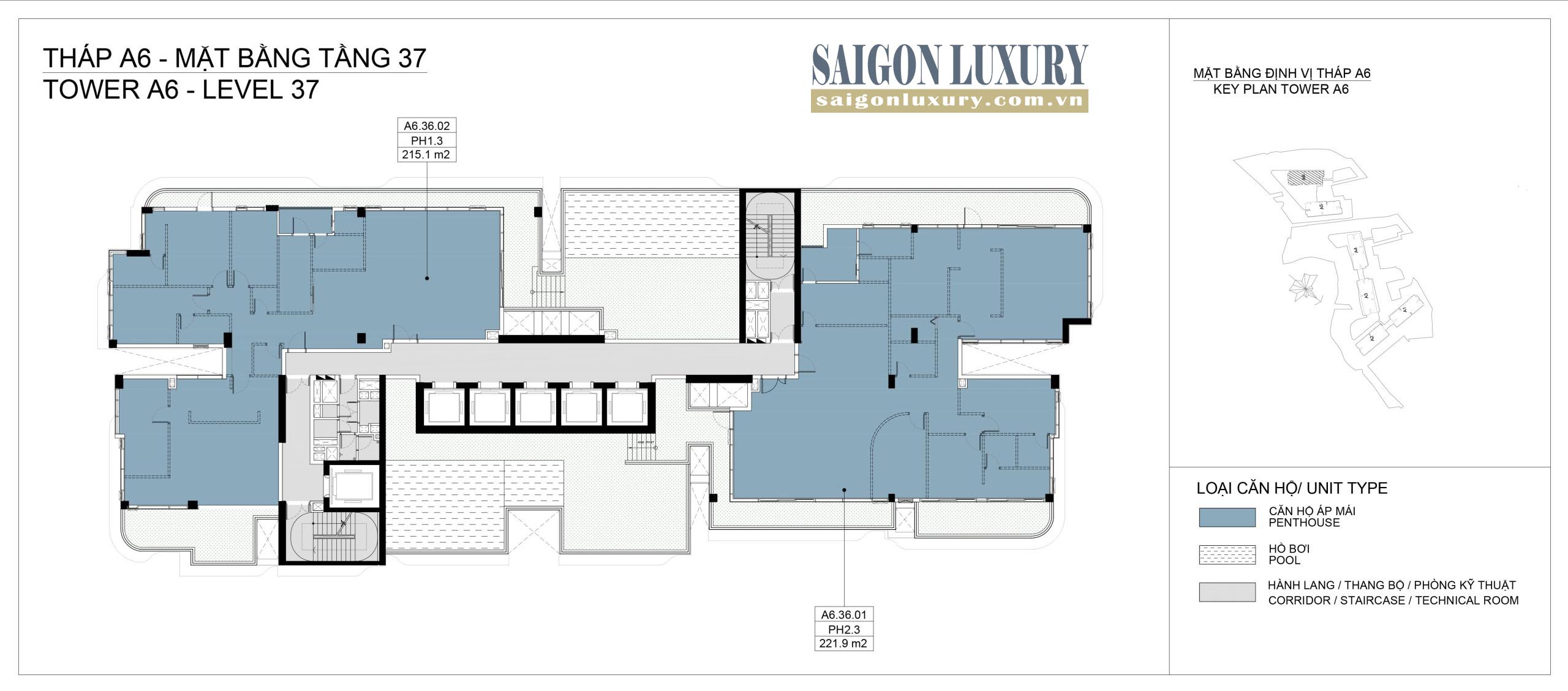 Mặt bằng Penthouse Eaton Park Mai Chí Thọ