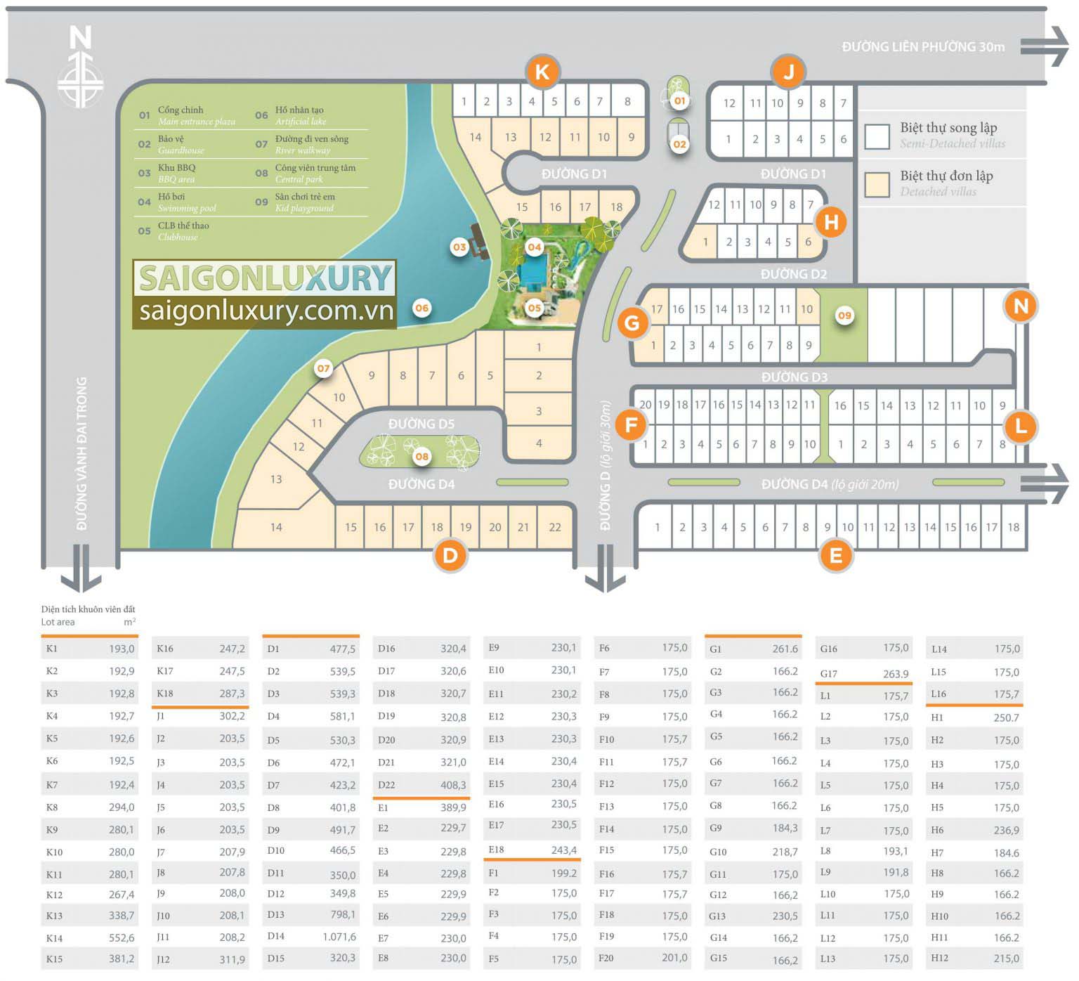 Lucasta Khang Dien villa subdivision plan