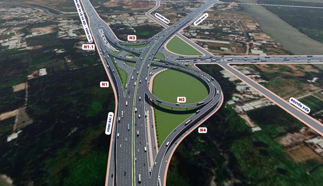 Perspective of Go Cong intersection on Ho Chi Minh City Ring Road 3. Photo: Ho Chi Minh City Department of Transport and Public Works