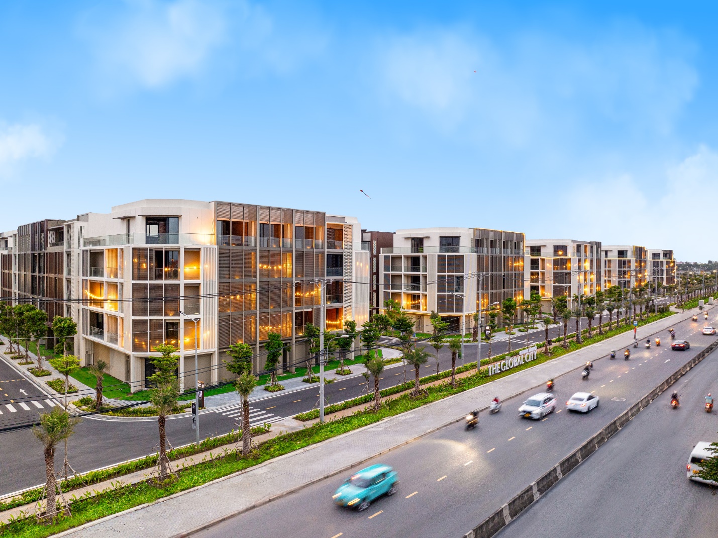 In the picture is the Soho townhouses facing Do Xuan Hop